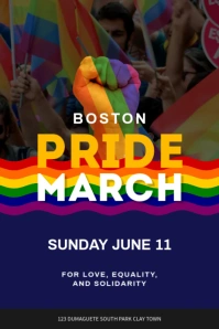 Bold Pride March Invite Poster template