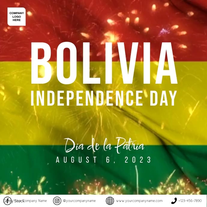 Bolivia Independence Day Instagram Post template