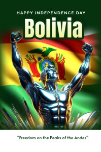 Bolivia independence day Póster template