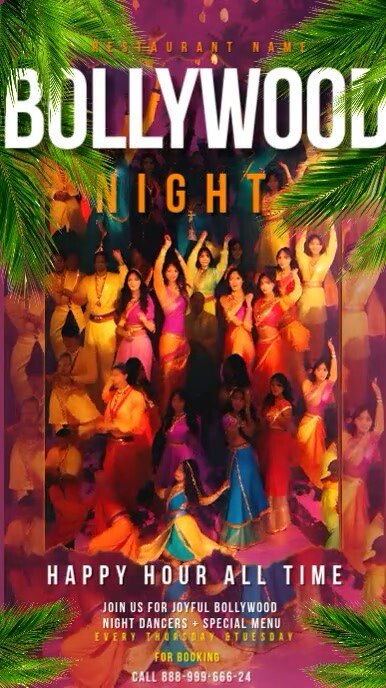 Bollywood Night Poster Templates História do Instagram