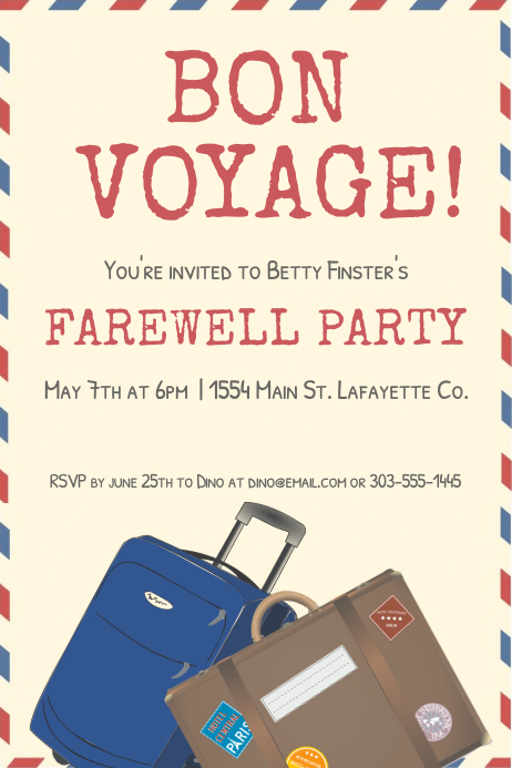 Bon Voyage Template PosterMyWall