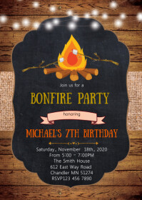 12 250 Bonfire Invitation Customizable Design Templates Postermywall