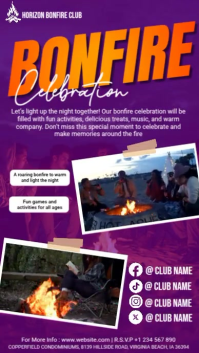 Purple Bonfire Celebration Digitalt display Template