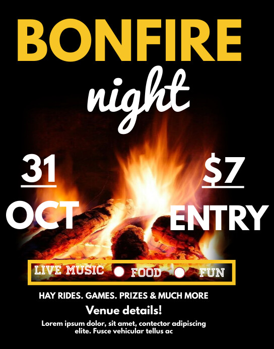 Bonfire Cartaz/placa template