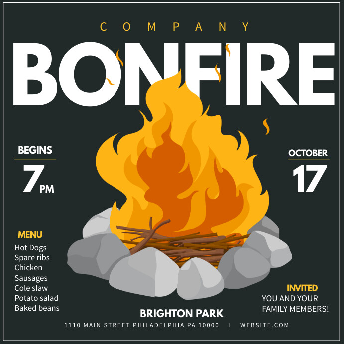 Bonfire Template | PosterMyWall