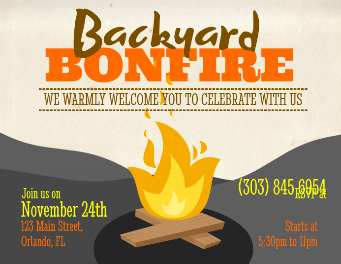 Bonfire Flyer Løbeseddel (US Letter) template