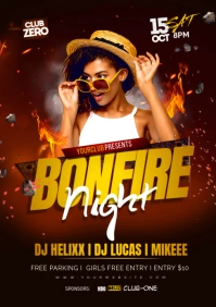 bonfire night A4 template