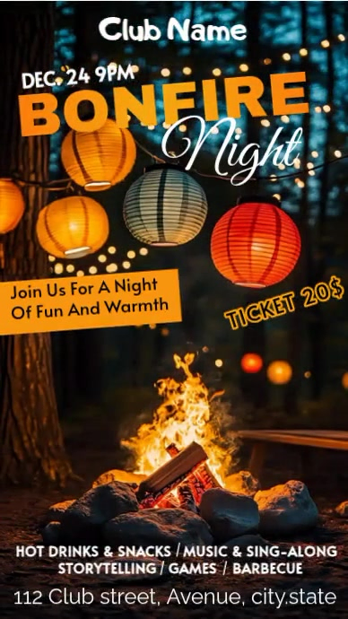 Bonfire night Template | PosterMyWall