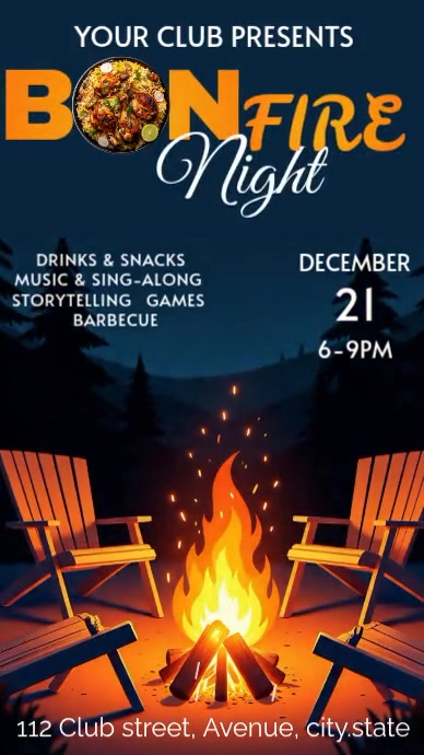 Bonfire Night Facebook Story Template | PosterMyWall