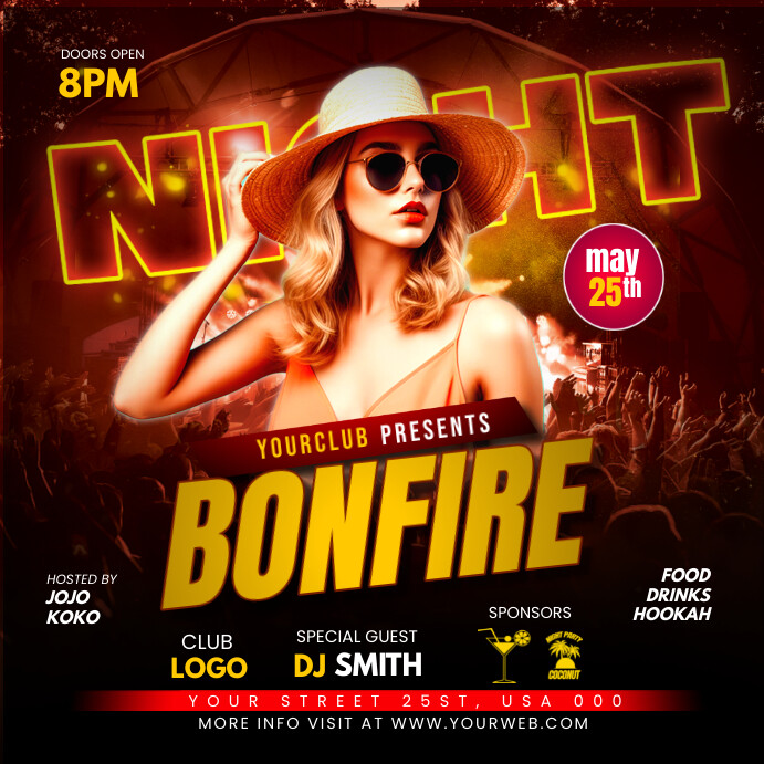 bonfire night Publicação no Instagram template