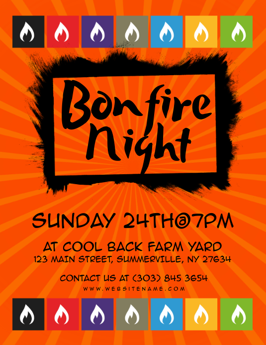 Bonfire Night Flyer Template PosterMyWall Bonfire Night Flyer Template PosterMyWall