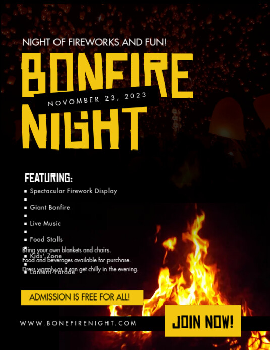 Bonfire Night Flyer Template PosterMyWall Bonfire Night Flyer Template PosterMyWall