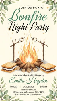 Yellow Bonfire Night Party Indaba yaku-Instagram Template