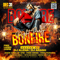 bonfire night party Instagram Post template