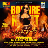 Black Bonfire Night Party Iphosti le-Instagram Template