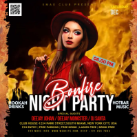 bonfire night party Pos Instagram template