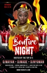 bonfire night party Half Page Wide template