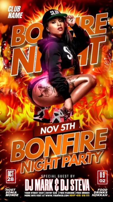 BONFIRE PARTY Instagram Story template