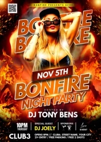 BONFIRE PARTY A6 template