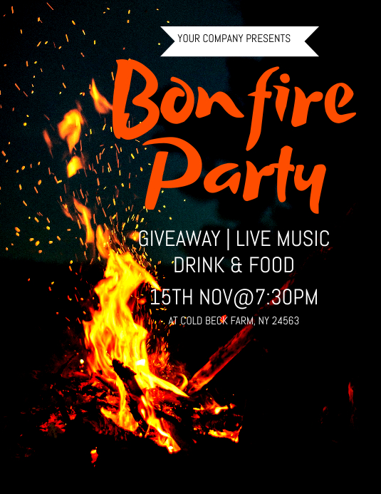 Bonfire Party Flyer Template PosterMyWall Bonfire Party Flyer Template PosterMyWall