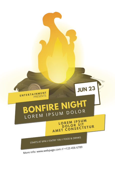 Bonfire party flyer template | PosterMyWall