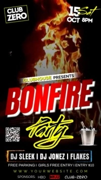 BONFIRE PARTY FLYER TEMPLATE POSTER História do Instagram