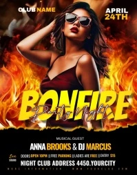 Bonfire Party Night Poster/wallboard Póster/Tablero template