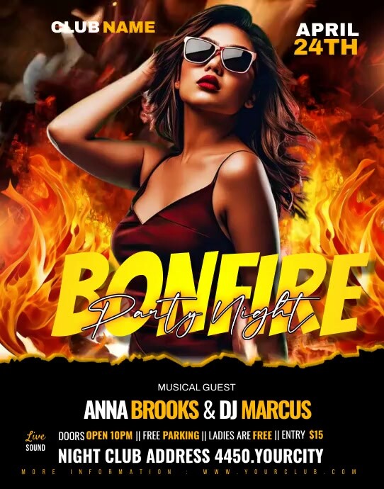Bonfire Party Night Poster/wallboard Poster/pannello template