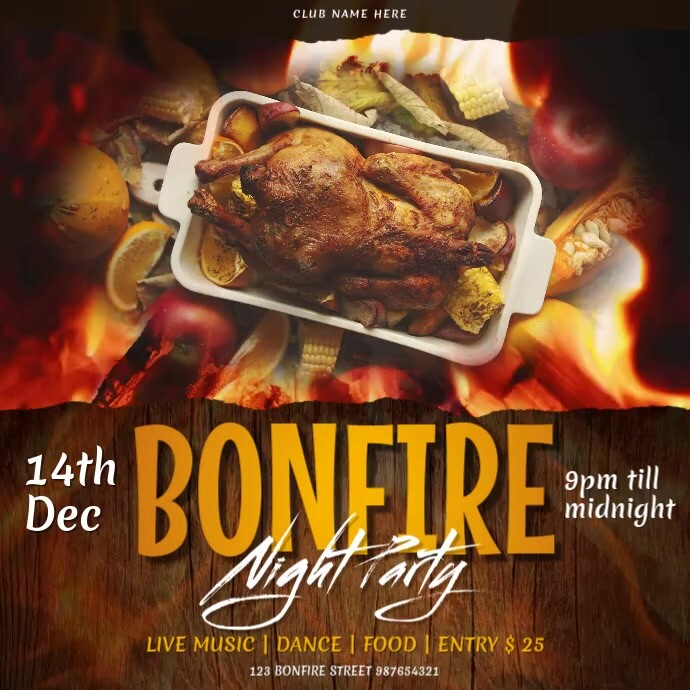 Bonfire Template | PosterMyWall
