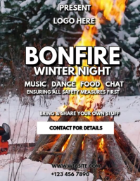 Bonfire Winter Night Poster Template Flyer (format US Letter)