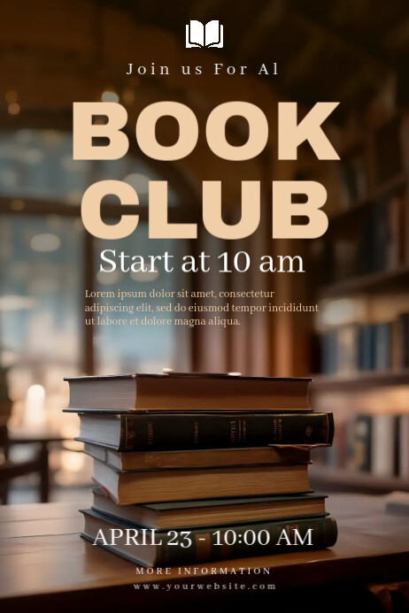 book club ad poster template | PosterMyWall