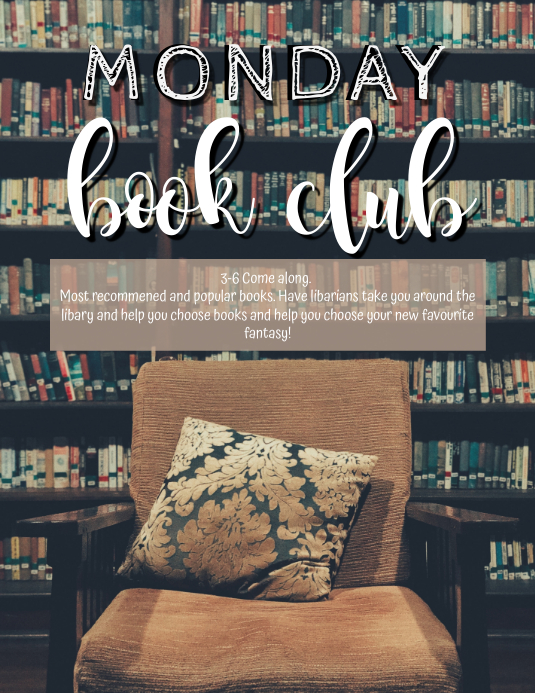 Book Club Template PosterMyWall