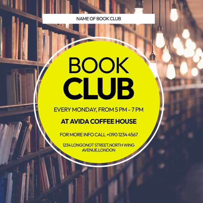 BOOK CLUB FLYER Template PosterMyWall