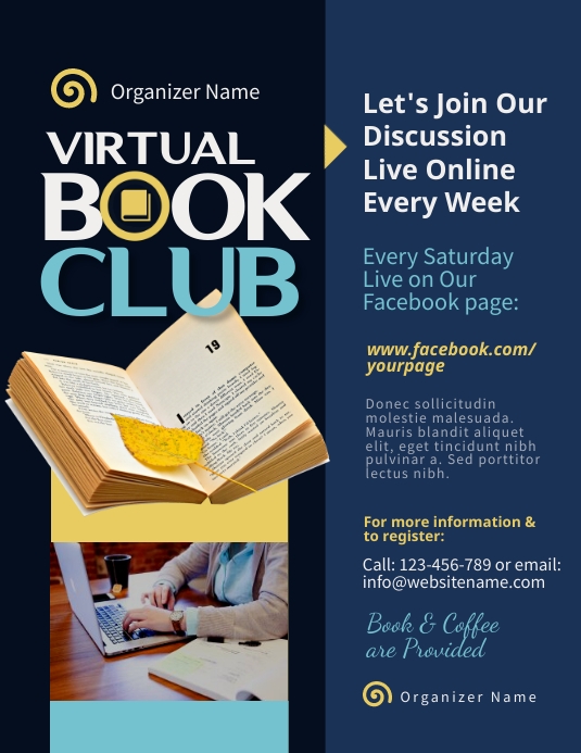Book Club Flyer Template PosterMyWall