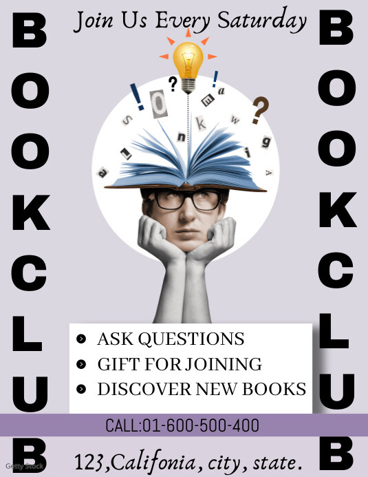 Book club invitation template design PosterMyWall