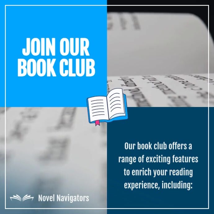 Book Club Minimal Instagram Video Slideshow Quadrado (1:1) template