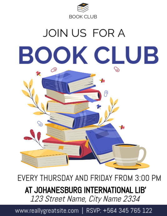 BOOK CLUB POSTER FLYER Template PosterMyWall