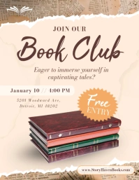 Book Club Reading Minimal Flyer Pamflet (VSA Brief) template