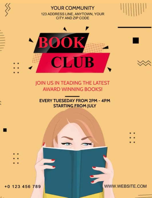 BOOK CLUB VIDEO FLYER AD Template PosterMyWall