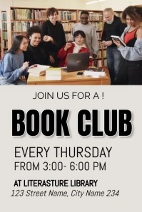 Book Club Video template Poster