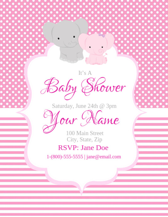 Pink Elephant Baby Shower Modelo Postermywall Pink Elephant Baby Shower Modelo Postermywall