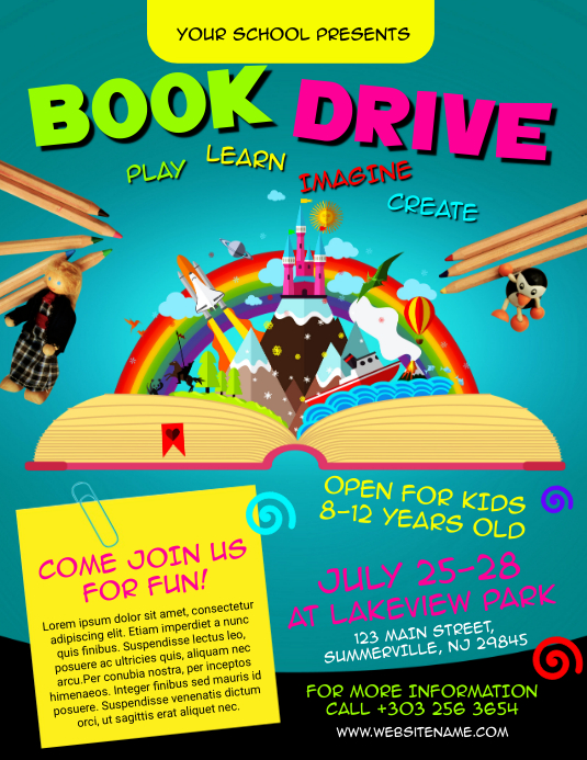 Book Drive Flyer Template PosterMyWall
