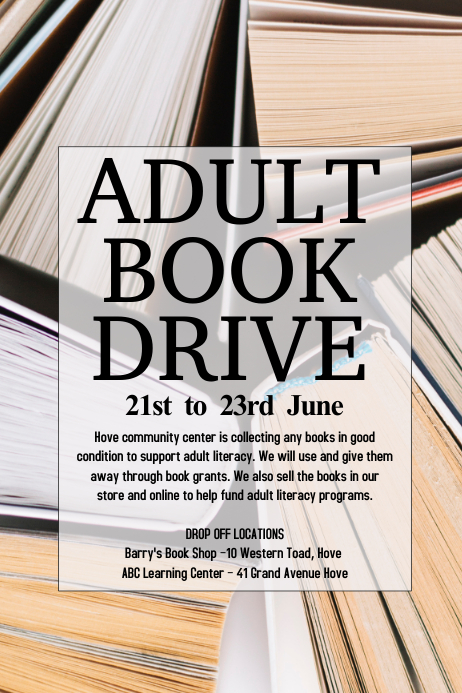 Book Drive Flyer Template PosterMyWall