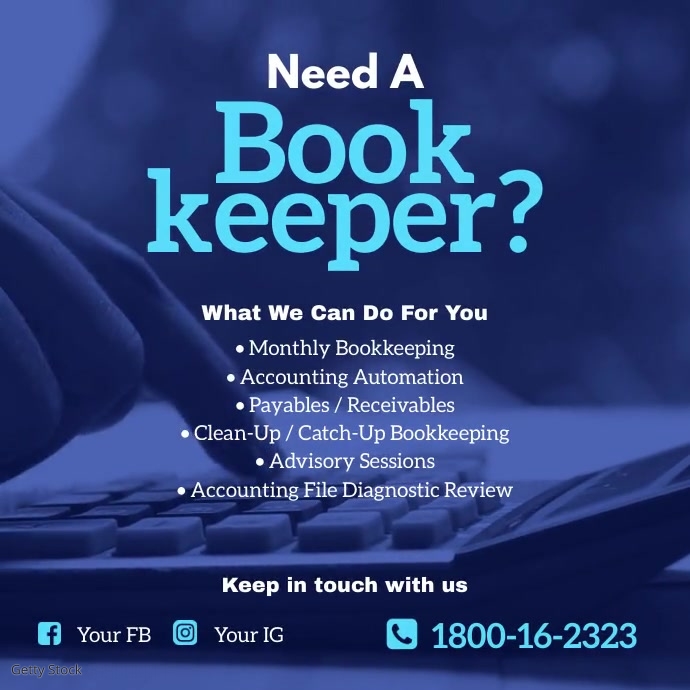 Book keeping service flyer template Instagram-bericht