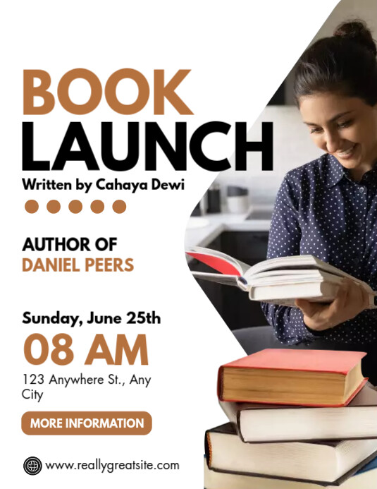 Book Launch Sample Program BOOK LAUNCH BOOK FAIR Template | PosterMyWall