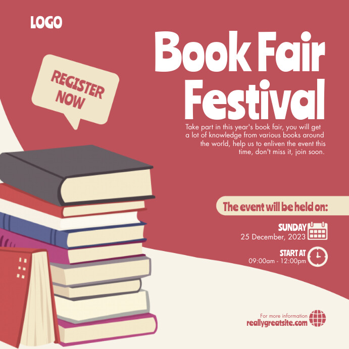 BOOK LAUNCH BOOK FAIR Template | PosterMyWall
