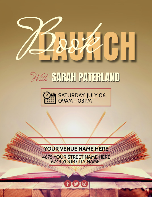 Book Launch Sample Program BOOK LAUNCH Template | PosterMyWall
