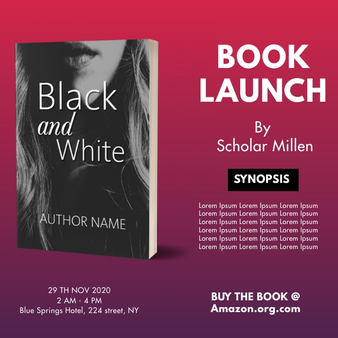 BOOK LAUNCH FLYER โพสต์บน Instagram template