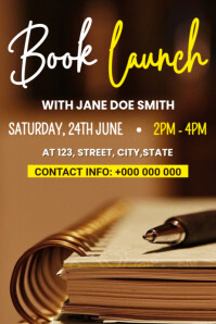 Book launch flyer Poster template