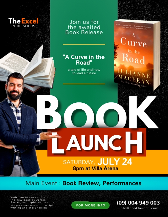 Book launch invitation poster design Template | PosterMyWall